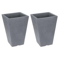 2x stuks grijze bloempotten 55 cm - Plantenpotten/Bloembakken van kunststof