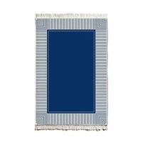 THE MIA Teppichläufer - beidseitig verwandbar mit Fransen 120 x 80 cm blau/weiß