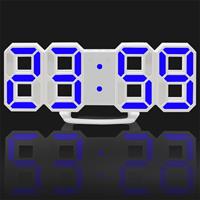 huismerk Multifunctionele grote 3D LED digitale Wandklok Alarm met sluimerfunctie 12/24 uur Display voor Home keuken Bureau DC 5V CE Certificated(Blue)