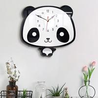 huismerk Creative Home Office slaapkamer decoratie Panda Swing acryl Wandklok