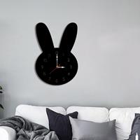 Huismerk Konijn patroon creatieve woonkamer decoratieve Wandklok (zwart)