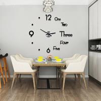 huismerk Acryl Rotsvlinder klokken sticker modern design woonkamer 3D DIY quartz horloge stille beweging Home decor blad grootte: diameter 60cm (zwart)