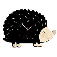 Huismerk Home Creatieve Hedgehog Wall Clock Cartoon Animal Clock Living Room Slaapkamer Decoratie Klok (Zwart)