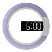 huismerk LED-spiegel Hollow Wall Clock 7-Color Switch Electronic Digital Display Wandklok