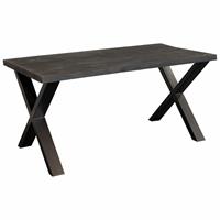 I-Catchers Eettafel massief Mango zwart | 160 x 90 x 78 cm | Bladdikte 4 cm | X-poot