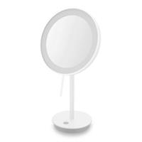 Zack Alona cosmeticaspiegel 13.3x20x37.8cm staand spiegel kantelbaar met batterijen wit gepoedercoat 40139