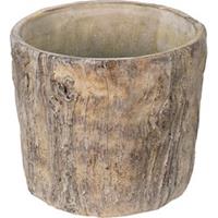 Clayre & Eef Bloempot Binnen 29*28*25 cm Grijs Steen Plantenpot