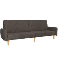 VidaXL Schlafsofa 2-Sitzer mit Fußhocker Braun Stoff 