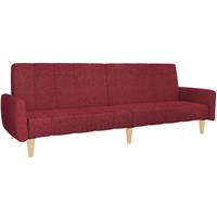 VidaXL Schlafsofa 2-Sitzer mit Fußhocker Weinrot Stoff 