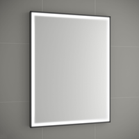 Muebles Amor spiegel met LED-verlichting en zwart frame 100x60cm