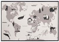 Primaflor-Ideen in Textil Vloerkleed voor de kinderkamer LINIA - wereldkaart Platweefsel, motief wereldkaart, geschikt voor binnen en buiten, kinderkamer