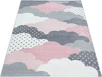 Ayyildiz Teppiche Vloerkleed voor de kinderkamer Bambi 820 Wolkenmotief, laagpolig