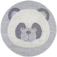 Primaflor-Ideen In Textil Kinderteppich NAVAJO - Panda, rund, 35 mm Höhe, Hoch-Tief-Effekt, Motiv Panda, Kinderzimmer