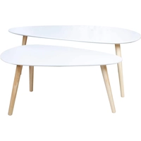 Diverse 2x Couchtisch Beistelltisch Tisch Retro Ecktisch Kaffeetisch Satztisch Holz weiß