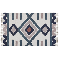 Beliani - Teppich Bunt Baumwolle rechteckig 160 x 230 cm geometrisches Muster Fransen handgewebt Skandinavisch Kurzhaar Kurzflor Wohn- und
