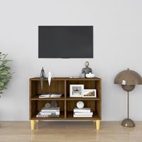  Tv-meubel met houten poten 69,5x30x50 cm bruineikenkleurig