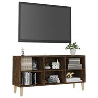  Tv-meubel met houten poten 103,5x30x50 cm gerookt eikenkleurig