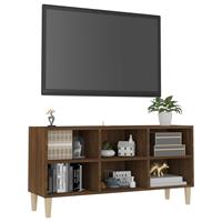 Tv-meubel met houten poten 103,5x30x50 cm bruineikenkleurig