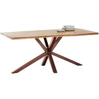 SIT MÖBEL TABLES & CO Tisch 220x100 cm, Akazie natur mit Baumkante wie gewachsen und braunem Stern-Gestell