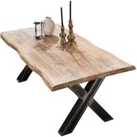 SIT MÖBEL TABLES & CO Tisch 160x90 cm Platte Mango mit Baumkante, X-Gestell im Used-Look