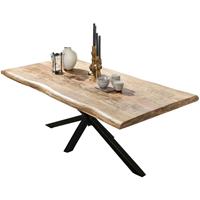 SIT MÖBEL TABLES & CO Tisch 160x90 cm Platte Mango mit Baumkante, schwarzes Stern-Gestell