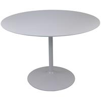 SALESFEVER Bistrotisch rund weiß Ø110 cm, MDF Tischplatte weiß hochglanz lackiert, Gestell Metall pulverbeschichtet