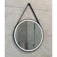 Wiesbaden Cinto spiegel rond met band, LED verlichting, dimbaar en spiegelverwarming 60 cm mat zwart 38.4177