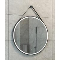 Wiesbaden Cinto spiegel rond met band, LED verlichting, dimbaar en spiegelverwarming 80 cm mat zwart 38.4178