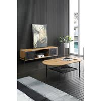 SalesFever Tv-meubel Met matzwarte inzet van polyrotan, tv-tafel
