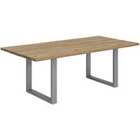 SIT MÖBEL TABLES & CO Tisch 120x80 cm, Wildeiche, silbernes Gestell mit Baumkante wie gewachsen
