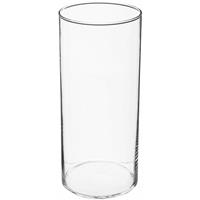 Atmosphera Bloemenvaas cilinder vorm van transparant glas 30 x 13 cm - Vazen