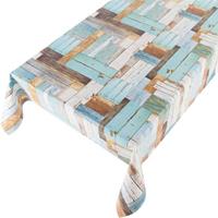 Buiten Tafelkleed/tafelzeil Blauwe Houten Planken 140 X 170 Cm - Rechthoekig - Tuintafelkleed Tafeldecoratie
