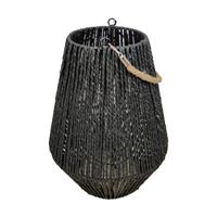 Dijk Natural Collections Lantaarn Jute Met Glas-zwart-ø29x38cm