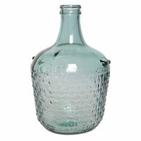Decoris Fles Vaas/bloemenvaas Recycled Glas Lichtblauw 20 X 30 Cm