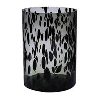Shoppartners Modieuze Bloemen Cylinder Vaas/vazen Van Glas 30 X 19 Cm Zwart Fantasy - Vazen