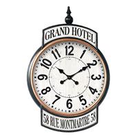 Clayre & Eef Wandklok 62*6*93 Cm Wit Ijzer Grand Hotel Muurklok Hangklok Wit Muurklok Hangklok