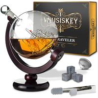 Whisiskey Whiskey Karaf - Wereldbol uxe Whisky Karaf Set - 0,9 L - Decanteer Karaf - Incl. Accessoires