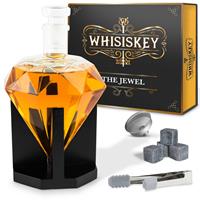 Whisiskey Whiskey Karaf - Diamantuxe Whisky Karaf Set - 0,9 L - Decanteer Karaf - Whiskey Set - Incl. Accessoires