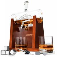 Whisiskey Whiskey Karaf uxe Whisky Karaf Set Zeilschip - 1l - Decanteer Karaf - Incl. Accessoires