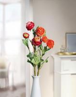 HOME Living Kunstpflanzen Ranunkel Blumentöpfe rot/orange