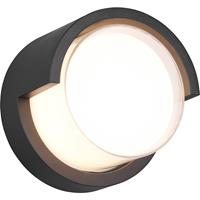 BES LED Led Tuinverlichting - Wandlamp Buitenlamp - Trion Pounto - 8w - Warm Wit 3000k - Rond at Antraciet - Kunststof