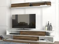 Kauf-unique TV-Möbel Set - 2 Türen - Naturfarben & Weiß - MAROFARI