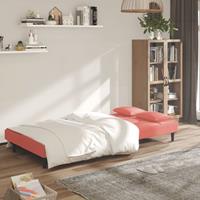 VidaXL Schlafsofa 2-Sitzer mit 2 Kissen Rosa Samt 