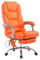 KantoormeubelenPlus Bureaustoel Ruovesi V2 Kunstleer met massagefunctie en voetensteun, Oranje