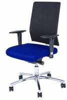 Schaffenburg bureaustoel serie 045 zitting stof blauw en rug mesh zwart