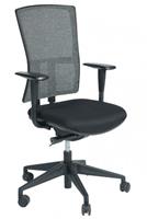 Schaffenburg bureaustoel serie 300 NEN-EN 1335 gecertificeerd. Rug mesh/wol zwart-wit gemêleerd, zitting stof zwart