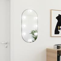 vidaXL Spiegel mit LED-Leuchten 80x40 cm Glas Oval 