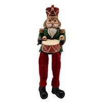 Clayre & Eef Kerstdecoratie Beeld Notenkraker 8*7*11 Cm Rood Polyresin