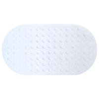 5five Anti-slip badkamer douche/bad mat wit 68 x 37 cm ovaal - Badkamermat met zuignappen