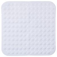 5five Anti-slip badkamer douche/bad mat wit 54 x 54 cm vierkant - Badkamermat met zuignappen